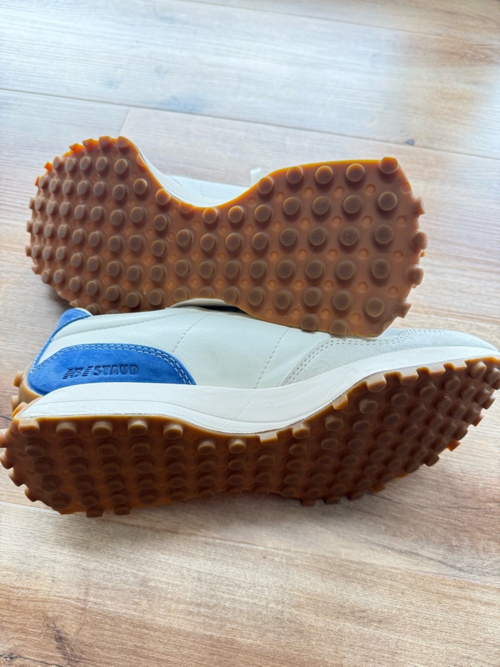 New Balance Staud 327 collab Sea Salt and blue Men's 9/42.5 Women’s 10.5 EUC - Picture 6 of 8